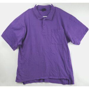 Vintage Hobie Polo Shirt Men Large Purple Short Sleeve 100% Cotton Golf